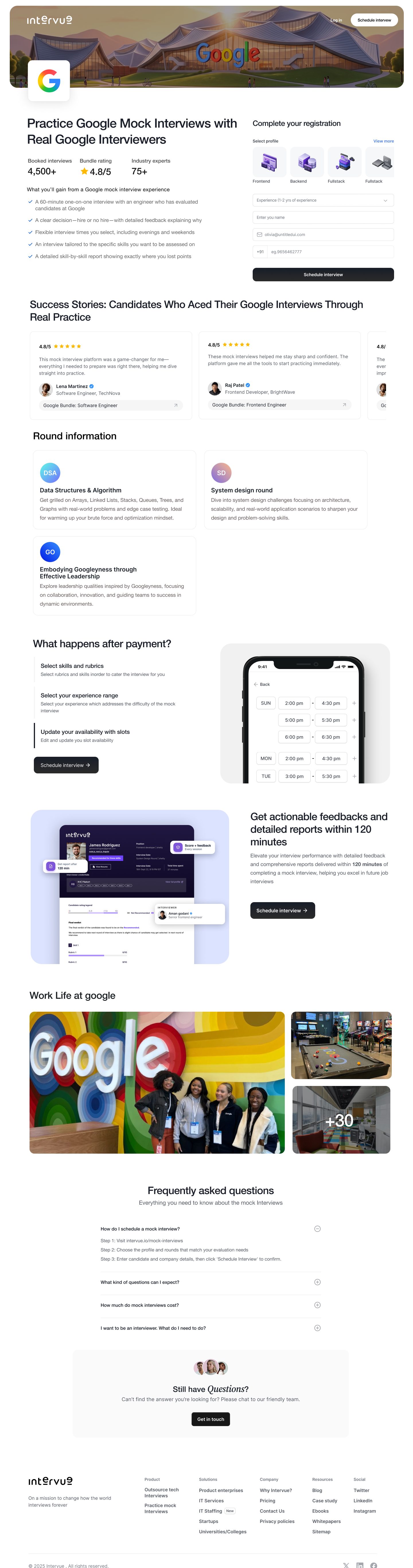 Google bundle page, desktop